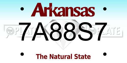 7A88S7 Arkansas License Plate