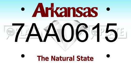 7AA0615 Arkansas License Plate