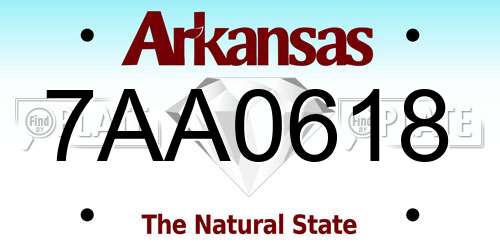 7AA0618 Arkansas License Plate