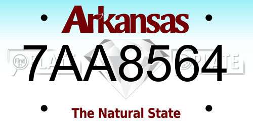 7AA8564 Arkansas License Plate