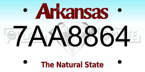 7AA8864 Arkansas License Plate