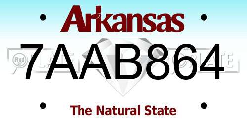 7AAB864 Arkansas License Plate