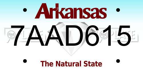 7AAD615 Arkansas License Plate