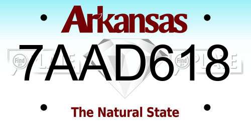 7AAD618 Arkansas License Plate