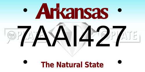 7AAI427 Arkansas License Plate
