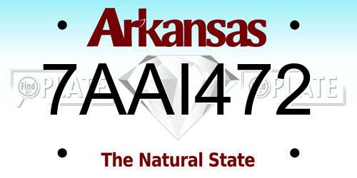 7AAI472 Arkansas License Plate