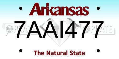 7AAI477 Arkansas License Plate