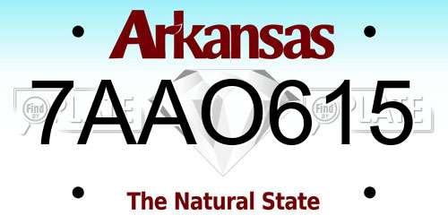 7AAO615 Arkansas License Plate