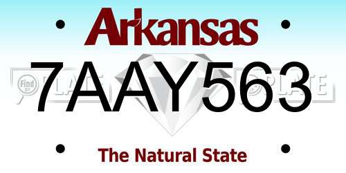 7AAY563 Arkansas License Plate