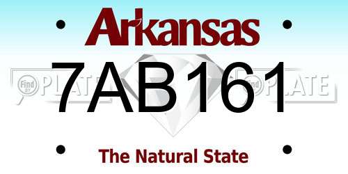 7AB161 Arkansas License Plate