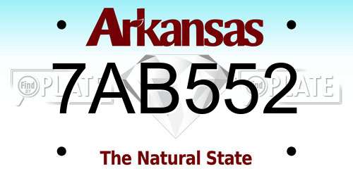 7AB552 Arkansas License Plate