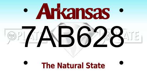 7AB628 Arkansas License Plate
