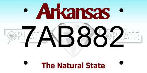7AB882 Arkansas License Plate