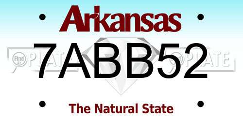 7ABB52 Arkansas License Plate