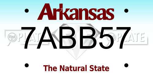 7ABB57 Arkansas License Plate