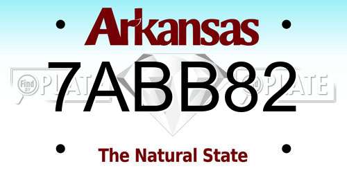7ABB82 Arkansas License Plate