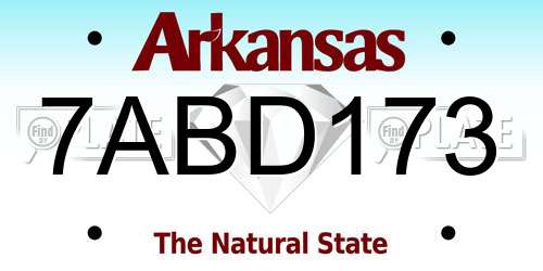 7ABD173 Arkansas License Plate