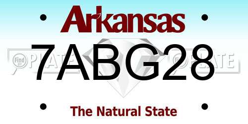 7ABG28 Arkansas License Plate