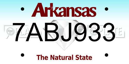7ABJ933 Arkansas License Plate