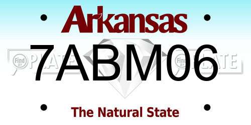 7ABM06 Arkansas License Plate