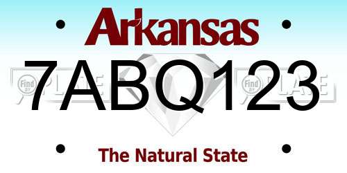 7ABQ123 Arkansas License Plate