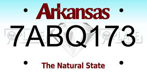 7ABQ173 Arkansas License Plate