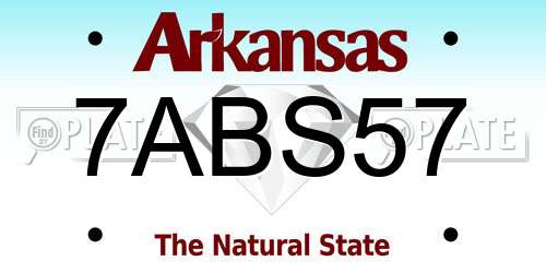 7ABS57 Arkansas License Plate
