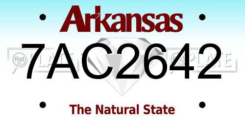 7AC2642 Arkansas License Plate