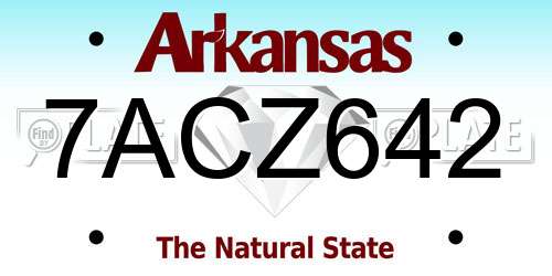7ACZ642 Arkansas License Plate