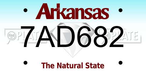 7AD682 Arkansas License Plate