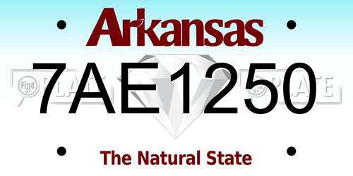 7AE1250 Arkansas License Plate