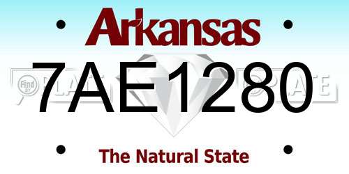 7AE1280 Arkansas License Plate