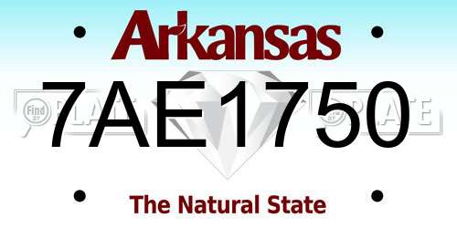 7AE1750 Arkansas License Plate