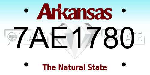 7AE1780 Arkansas License Plate