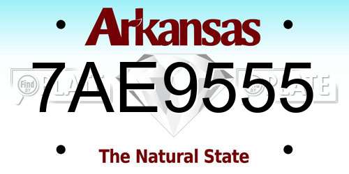 7AE9555 Arkansas License Plate
