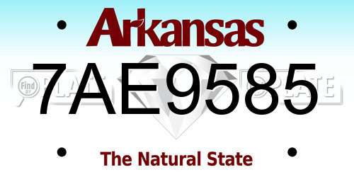 7AE9585 Arkansas License Plate