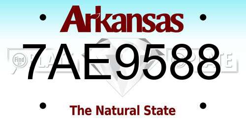 7AE9588 Arkansas License Plate