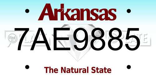 7AE9885 Arkansas License Plate