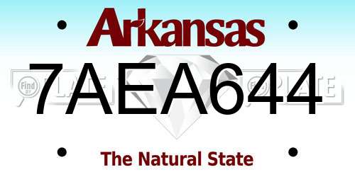 7AEA644 Arkansas License Plate