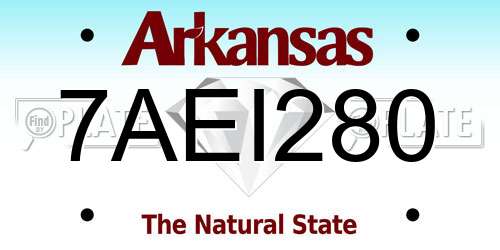 7AEI280 Arkansas License Plate