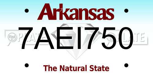 7AEI750 Arkansas License Plate