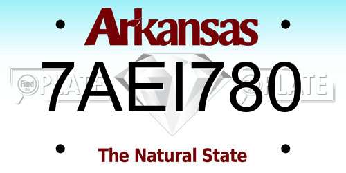 7AEI780 Arkansas License Plate
