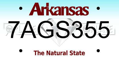 7AGS355 Arkansas License Plate