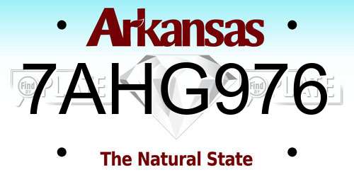 7AHG976 Arkansas License Plate