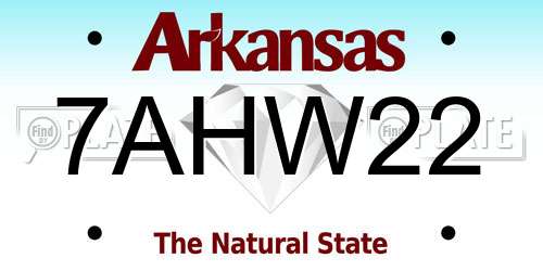 7AHW22 Arkansas License Plate