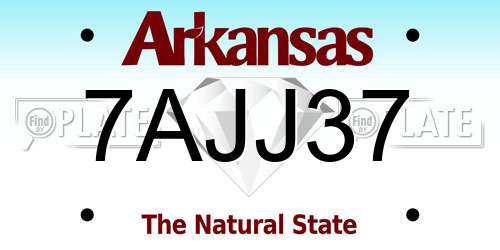 7AJJ37 Arkansas License Plate