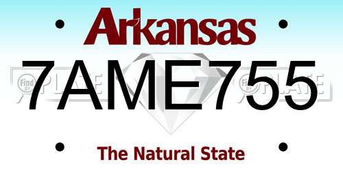 7AME755 Arkansas License Plate