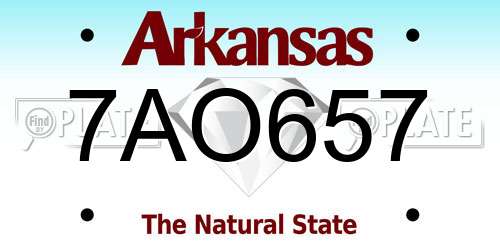 7AO657 Arkansas License Plate