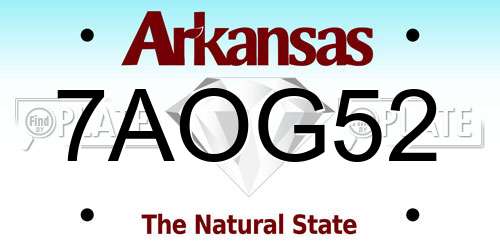 7AOG52 Arkansas License Plate