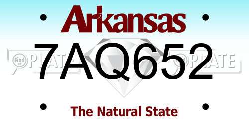 7AQ652 Arkansas License Plate